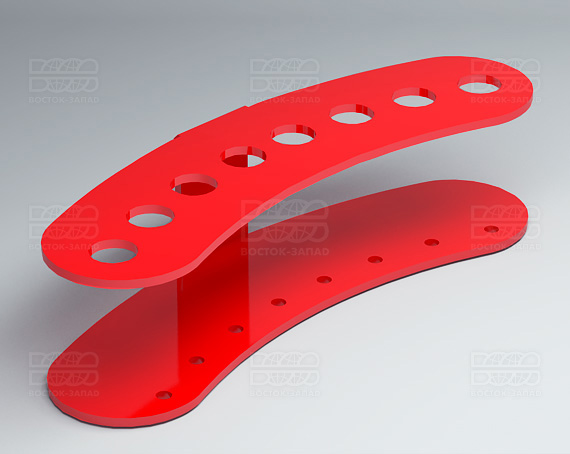 Подставка для ножниц и кисточек 200х50х65 мм К_23 - фото 3, цвет - Красный, материал - Глухой акрил