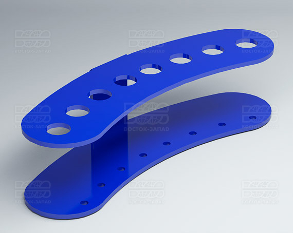 Подставка для ножниц и кисточек 200х50х65 мм К_23 - фото 3, цвет - Синий, материал - Глухой акрил