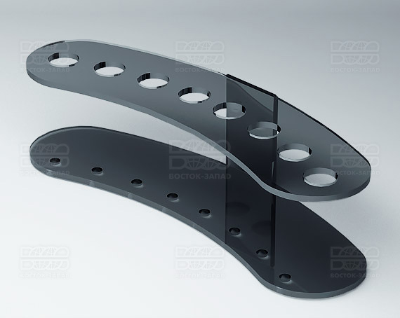 Подставка для ножниц и кисточек 200х50х65 мм К_23 - фото 2, цвет - Черный, материал - Прозрачный акрил