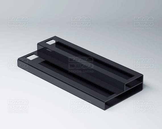 Подставка с общим отверстием 2 яруса 350х120х51 мм K_28 - фото 3, цвет - Черный, материал - Глухой акрил