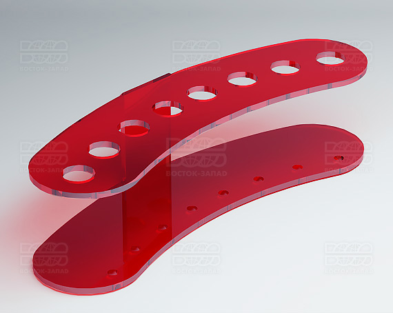 Подставка для ножниц и кисточек 200х50х65 мм К_23 - фото 3, цвет - Красный, материал - Прозрачный акрил