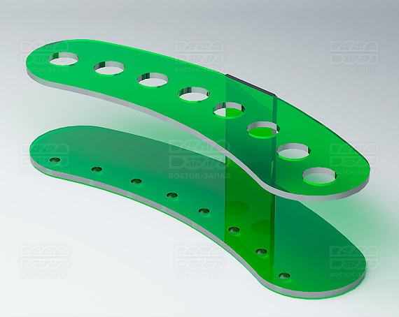 Подставка для ножниц и кисточек 200х50х65 мм К_23 - фото 2, цвет - Зеленый, материал - Прозрачный акрил