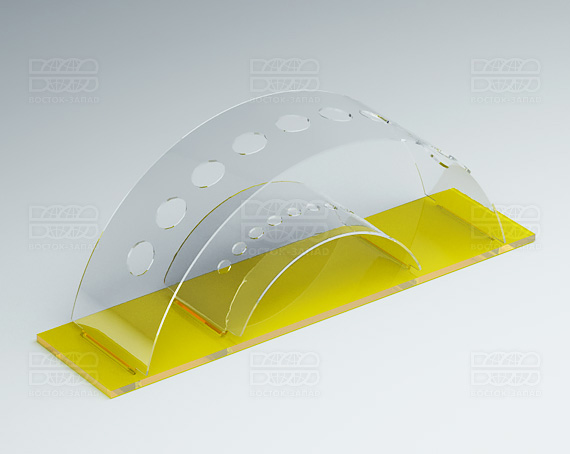 Подставка для кисточек 200х70х50 мм  К_21 - фото 3, цвет - Желтый, материал - Прозрачный акрил