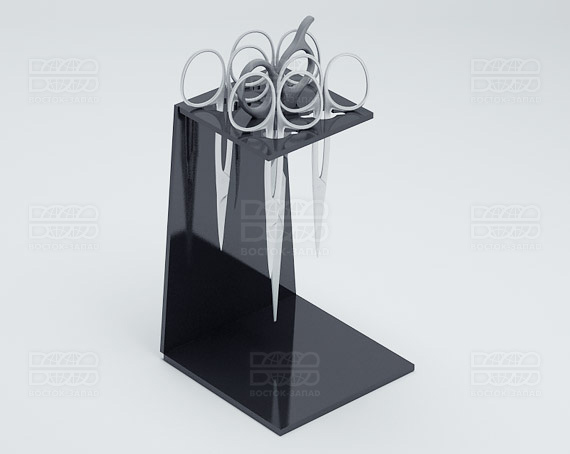 Подставка для ножниц 90х135х90 мм K_29 - фото 1, цвет - Черный, материал - Глухой акрил