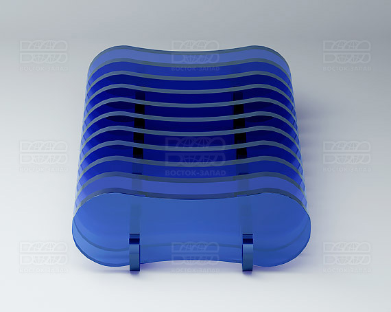 Для кисточек и пилок 110х28х70 мм К_22 - фото 1, цвет - Синий, материал - Прозрачный акрил