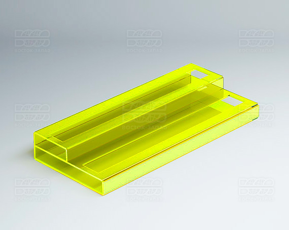 Подставка с общим отверстием 2 яруса 350х120х51 мм K_28 - фото 3, цвет - Зеленый_ф, материал - Флуоресцентный акрил