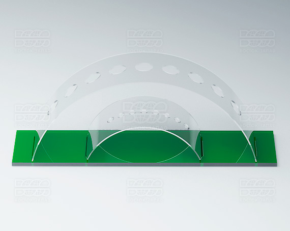 Подставка для кисточек 200х70х50 мм  К_21 - фото 1, цвет - Зеленый, материал - Прозрачный акрил
