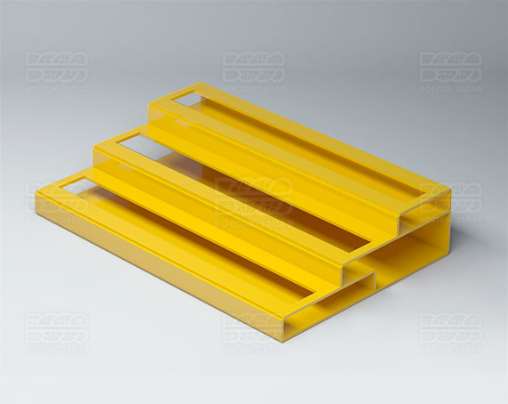 Подставка с общим отверстием 3 яруса 350х174х75 мм K_27 - фото 2, цвет - Желтый, материал - Глухой акрил