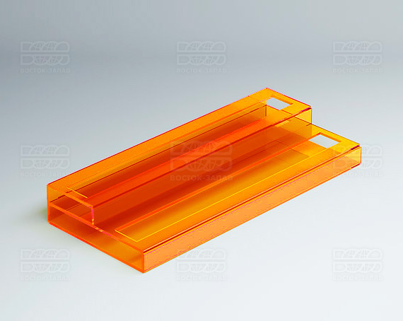 Подставка с общим отверстием 2 яруса 350х120х51 мм K_28 - фото 3, цвет - Оранжевый_ф, материал - Флуоресцентный акрил