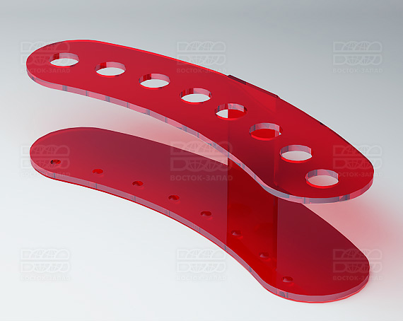 Подставка для ножниц и кисточек 200х50х65 мм К_23 - фото 2, цвет - Красный, материал - Прозрачный акрил