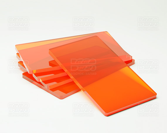 Планшетка для ресниц 140х80х3 мм - из ог. Стекла 3мм K_5 - фото 1, цвет - Оранжевый_ф, материал - Флуоресцентный акрил