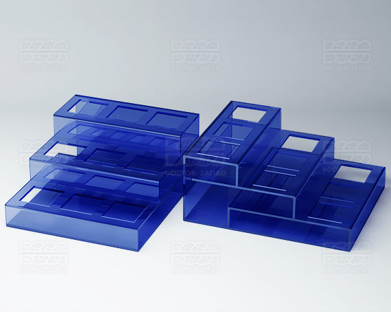 Подставка 142х174х75 мм K_25 - фото 1, цвет - Синий, материал - Прозрачный акрил