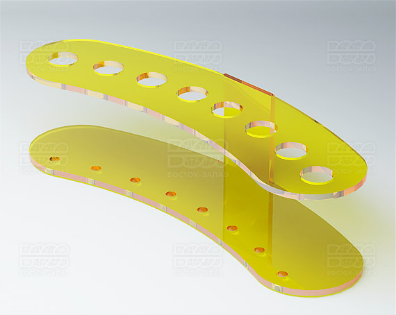 Подставка для ножниц и кисточек 200х50х65 мм К_23 - фото 2, цвет - Желтый, материал - Прозрачный акрил