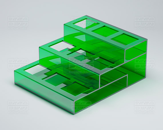 Подставка 142х174х75 мм K_25 - фото 2, цвет - Зеленый, материал - Прозрачный акрил