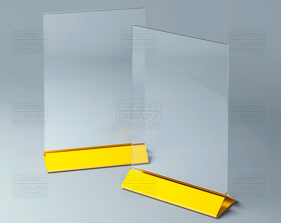 Тейбл-тент (под формат А4) K_31 - фото 3, цвет - Желтый, материал - Глухой акрил