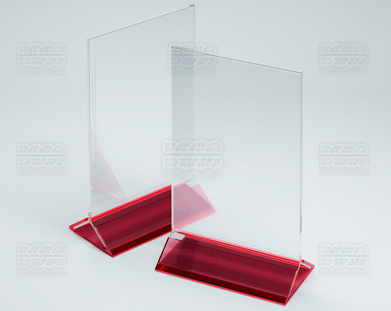 Тейбл-тент (под формат А5) K_32 - фото 1, цвет - Красный, материал - Прозрачный акрил