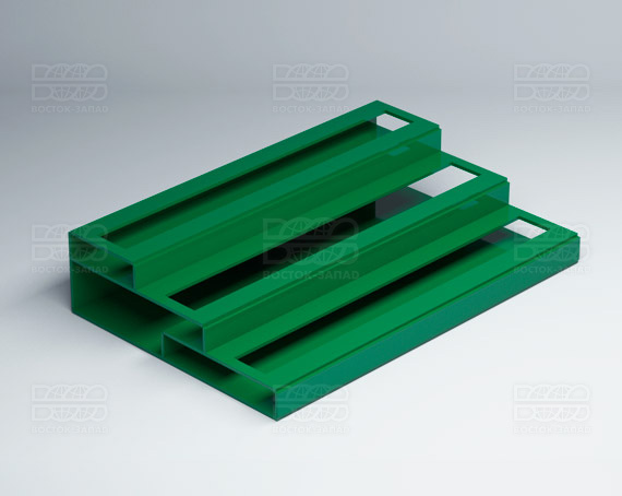 Подставка с общим отверстием 3 яруса 350х174х75 мм K_27 - фото 3, цвет - Зеленый, материал - Глухой акрил