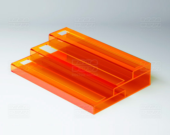 Подставка с общим отверстием 3 яруса 350х174х75 мм K_27 - фото 3, цвет - Оранжевый_ф, материал - Флуоресцентный акрил