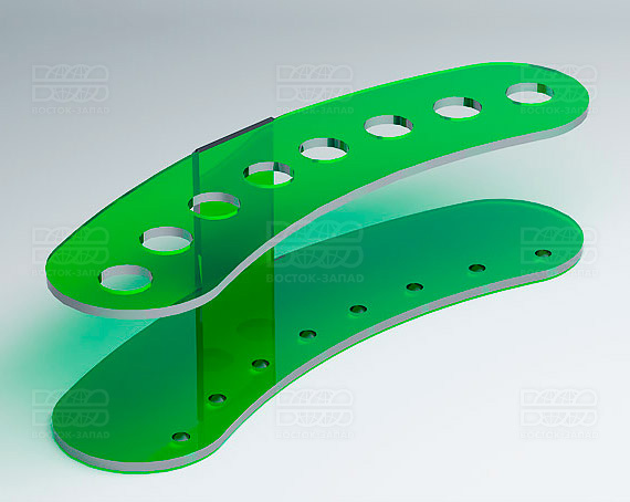 Подставка для ножниц и кисточек 200х50х65 мм К_23 - фото 3, цвет - Зеленый, материал - Прозрачный акрил