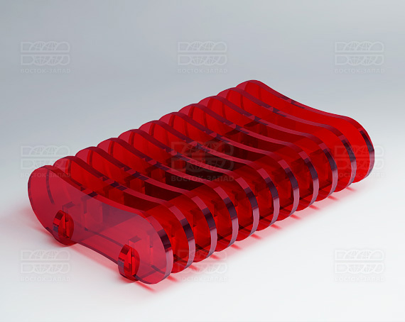 Для кисточек и пилок 110х28х70 мм К_22 - фото 3, цвет - Красный, материал - Прозрачный акрил