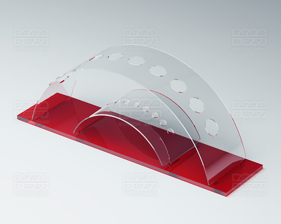 Подставка для кисточек 200х70х50 мм  К_21 - фото 2, цвет - Красный, материал - Прозрачный акрил