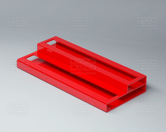 Подставка с общим отверстием 2 яруса 350х120х51 мм K_28 - фото 2, цвет - Красный, материал - Глухой акрил