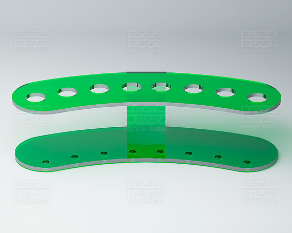 Подставка для ножниц и кисточек 200х50х65 мм К_23 - фото 1, цвет - Зеленый, материал - Прозрачный акрил