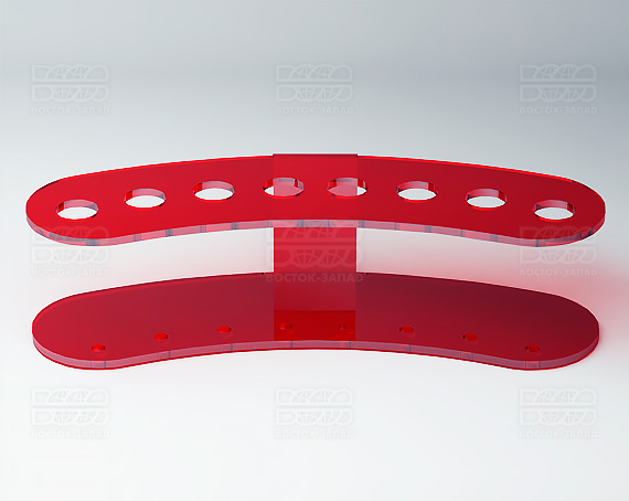 Подставка для ножниц и кисточек 200х50х65 мм К_23 - фото 1, цвет - Красный, материал - Прозрачный акрил
