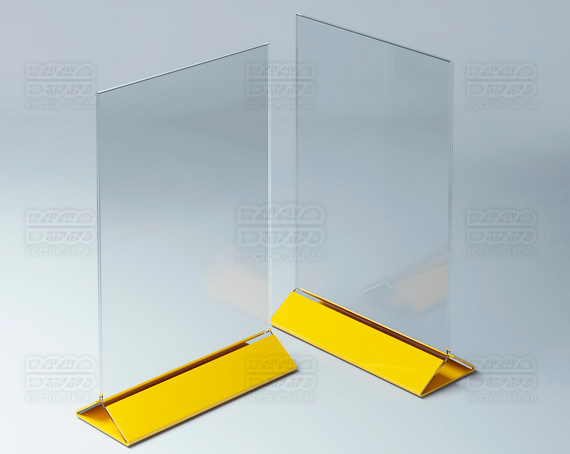 Тейбл-тент (под формат А4) K_31 - фото 2, цвет - Желтый, материал - Глухой акрил