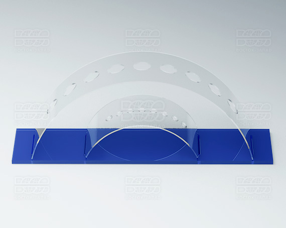 Подставка для кисточек 200х70х50 мм  К_21 - фото 1, цвет - Синий, материал - Прозрачный акрил