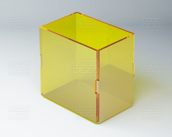 Подставка под карандаши 100х100х65 мм К_19 - фото 2, цвет - Желтый, материал - Прозрачный акрил