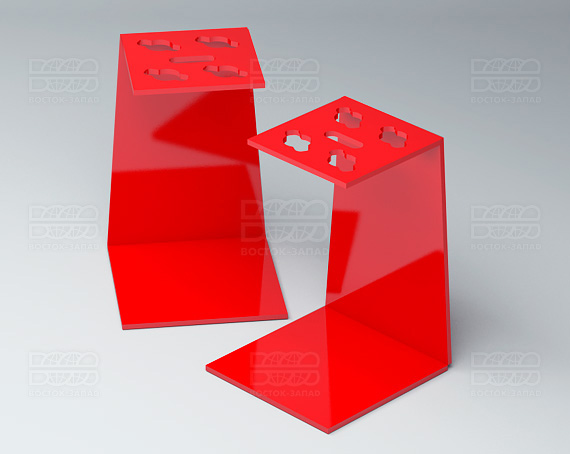 Подставка для ножниц 90х135х90 мм K_29 - фото 2, цвет - Красный, материал - Глухой акрил