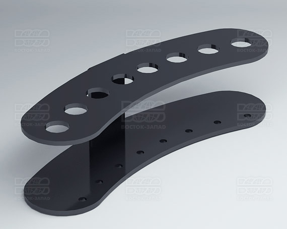 Подставка для ножниц и кисточек 200х50х65 мм К_23 - фото 3, цвет - Черный, материал - Глухой акрил