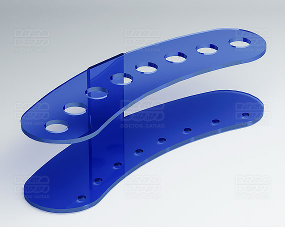 Подставка для ножниц и кисточек 200х50х65 мм К_23 - фото 3, цвет - Синий, материал - Прозрачный акрил