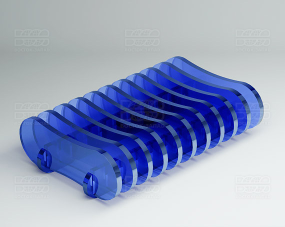 Для кисточек и пилок 110х28х70 мм К_22 - фото 3, цвет - Синий, материал - Прозрачный акрил