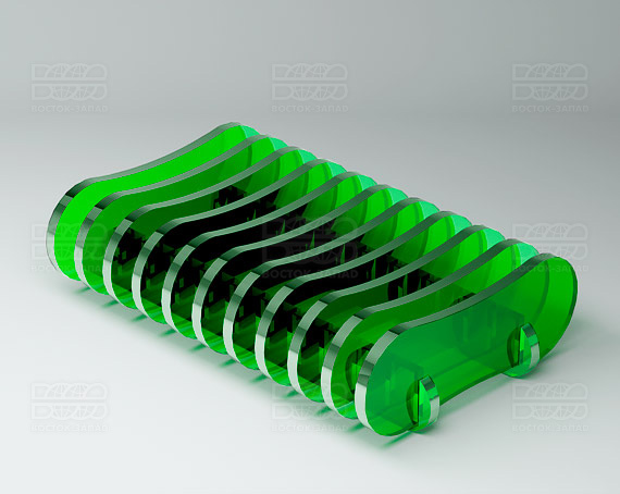 Для кисточек и пилок 110х28х70 мм К_22 - фото 2, цвет - Зеленый, материал - Прозрачный акрил