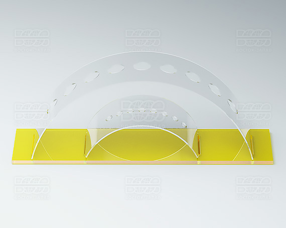 Подставка для кисточек 200х70х50 мм  К_21 - фото 1, цвет - Желтый, материал - Прозрачный акрил