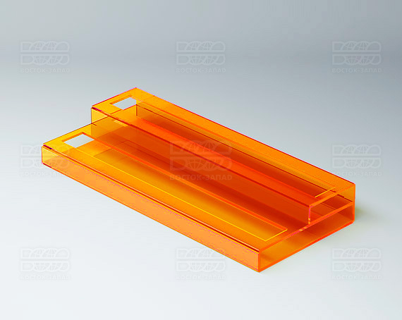 Подставка с общим отверстием 2 яруса 350х120х51 мм K_28 - фото 2, цвет - Оранжевый_ф, материал - Флуоресцентный акрил