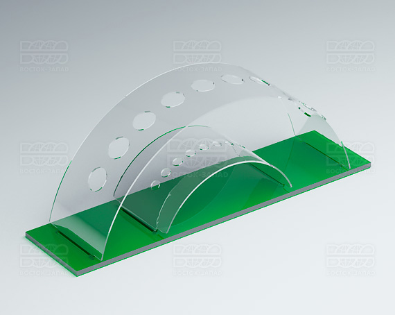 Подставка для кисточек 200х70х50 мм  К_21 - фото 3, цвет - Зеленый, материал - Прозрачный акрил