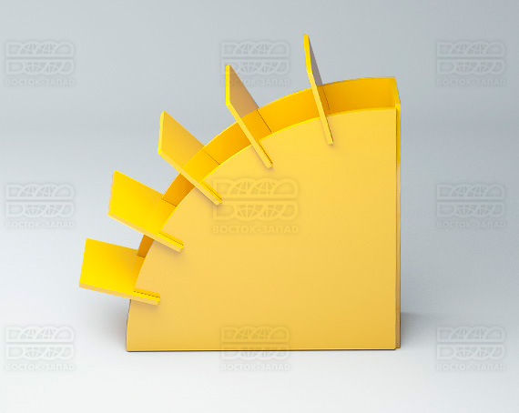 Подставка для ножниц 100х30х100 мм K_30 - фото 3, цвет - Желтый, материал - Глухой акрил