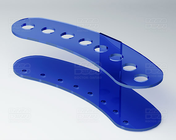 Подставка для ножниц и кисточек 200х50х65 мм К_23 - фото 2, цвет - Синий, материал - Прозрачный акрил