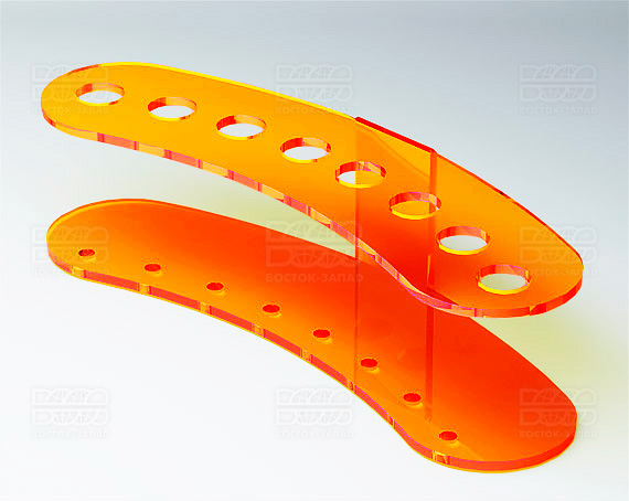 Подставка для ножниц и кисточек 200х50х65 мм К_23 - фото 2, цвет - Оранжевый_ф, материал - Флуоресцентный акрил