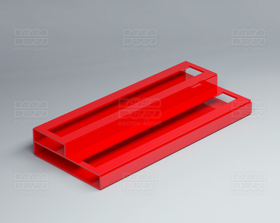 Подставка с общим отверстием 2 яруса 350х120х51 мм K_28 - фото 3, цвет - Красный, материал - Глухой акрил