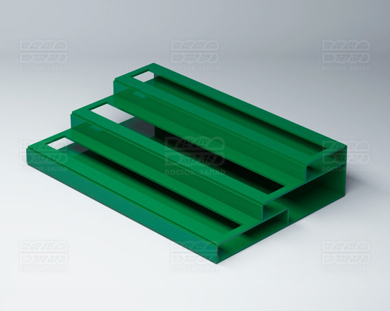 Подставка с общим отверстием 3 яруса 350х174х75 мм K_27 - фото 2, цвет - Зеленый, материал - Глухой акрил
