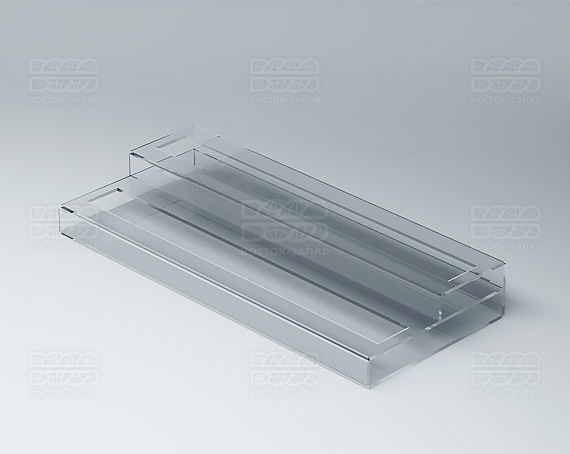 Подставка с общим отверстием 2 яруса 350х120х51 мм K_28 - фото 2, цвет - Прозрачный, материал - Прозрачный акрил