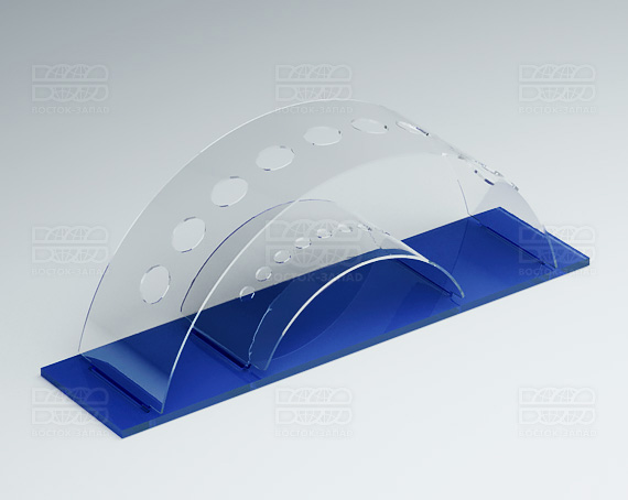 Подставка для кисточек 200х70х50 мм  К_21 - фото 3, цвет - Синий, материал - Прозрачный акрил