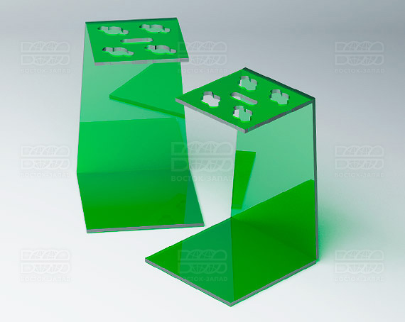 Подставка для ножниц 90х135х90 мм K_29 - фото 2, цвет - Зеленый, материал - Прозрачный акрил