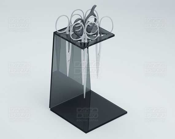 Подставка для ножниц 90х135х90 мм K_29 - фото 1, цвет - Черный, материал - Прозрачный акрил