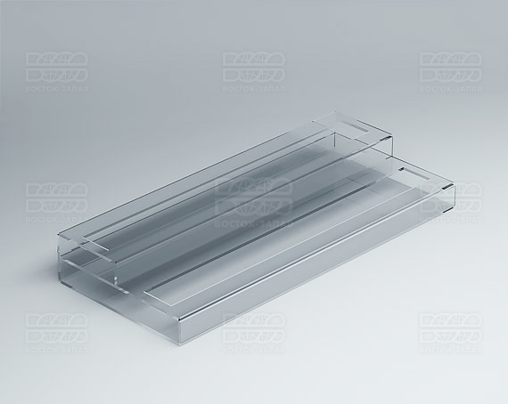 Подставка с общим отверстием 2 яруса 350х120х51 мм K_28 - фото 3, цвет - Прозрачный, материал - Прозрачный акрил