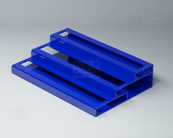 Подставка с общим отверстием 3 яруса 350х174х75 мм K_27 - фото 2, цвет - Синий, материал - Глухой акрил